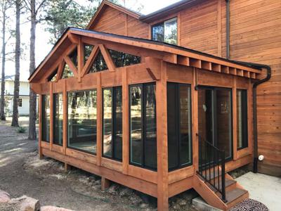 Timber, Post & Beam Style Sunroom from Colorado Springs Deck Builder
